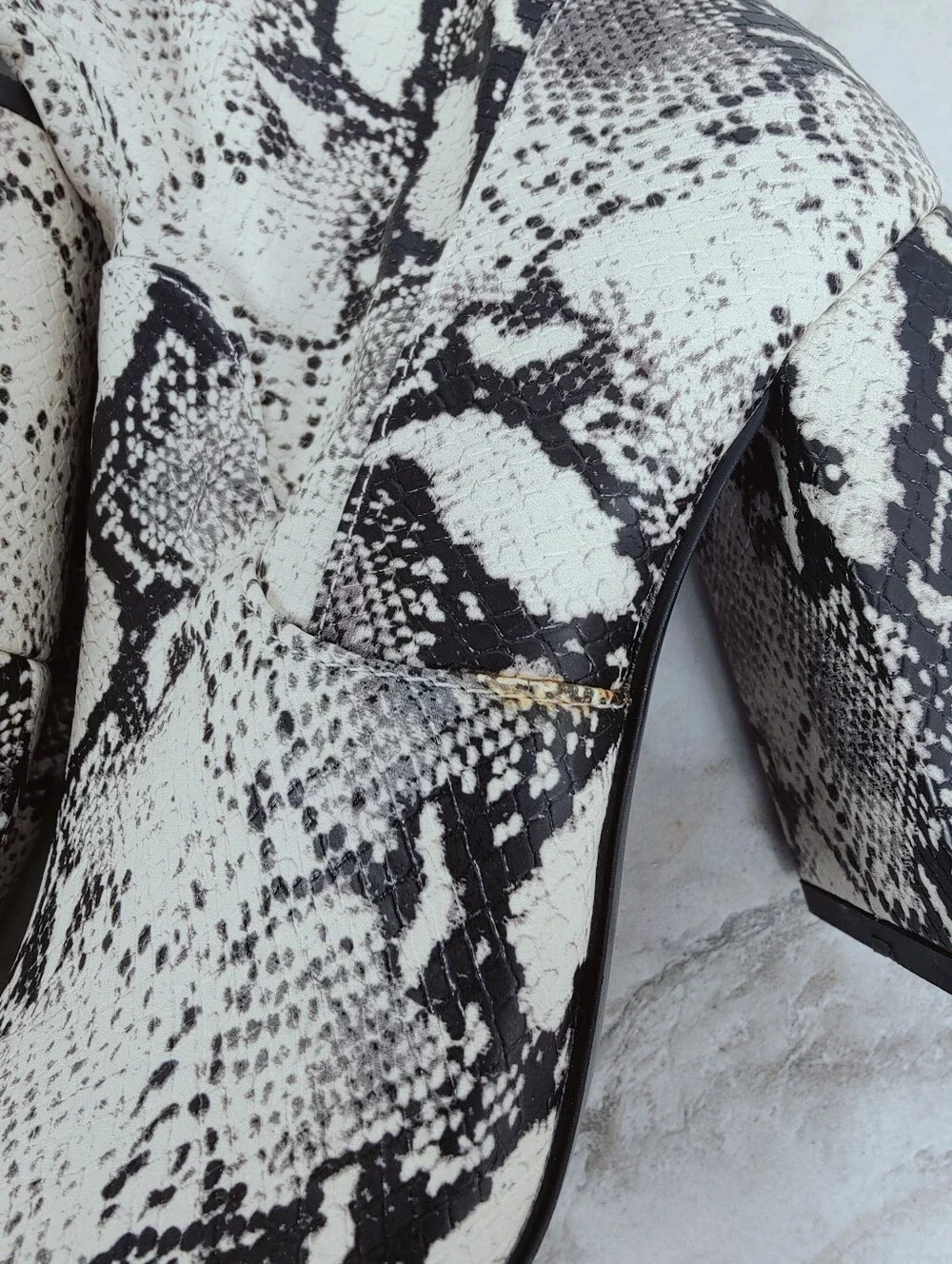 Steve Madden Jacoby Thigh High Snake Print OTK Pointed Toe Boots, Sz 7